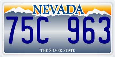 NV license plate 75C963