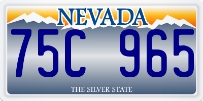 NV license plate 75C965