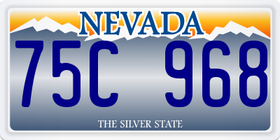 NV license plate 75C968