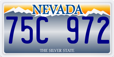 NV license plate 75C972
