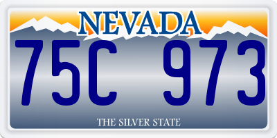 NV license plate 75C973