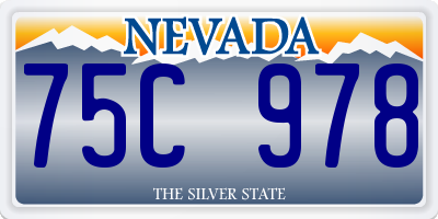 NV license plate 75C978