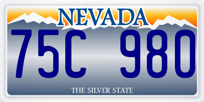 NV license plate 75C980