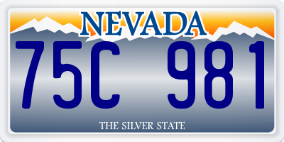 NV license plate 75C981