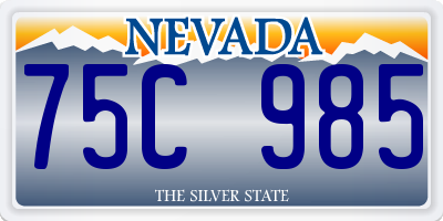 NV license plate 75C985