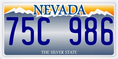 NV license plate 75C986