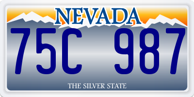 NV license plate 75C987