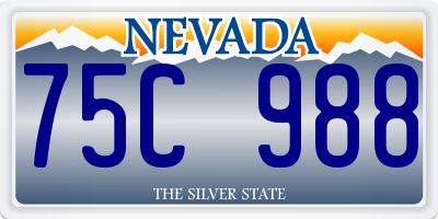 NV license plate 75C988
