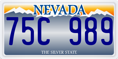 NV license plate 75C989