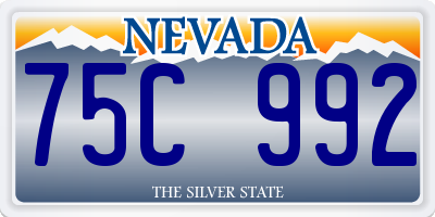 NV license plate 75C992