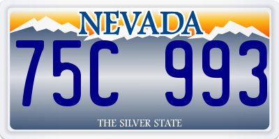 NV license plate 75C993