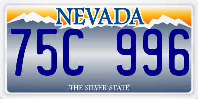 NV license plate 75C996