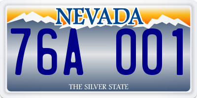 NV license plate 76A001