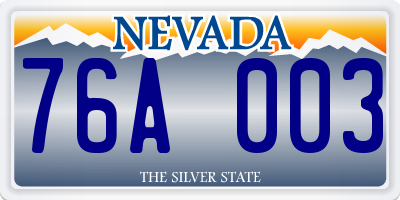 NV license plate 76A003