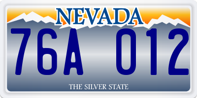 NV license plate 76A012