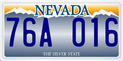 NV license plate 76A016