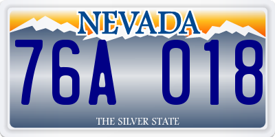 NV license plate 76A018