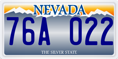 NV license plate 76A022