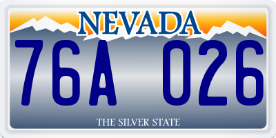 NV license plate 76A026