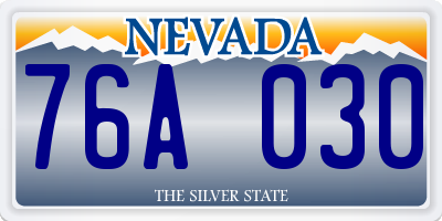 NV license plate 76A030