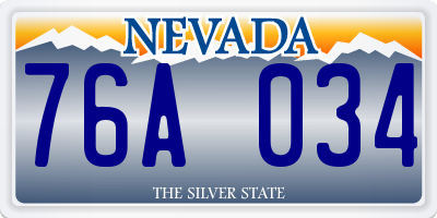 NV license plate 76A034