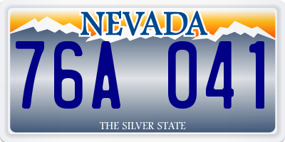 NV license plate 76A041