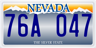 NV license plate 76A047