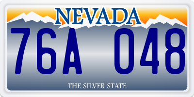 NV license plate 76A048