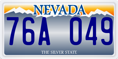 NV license plate 76A049