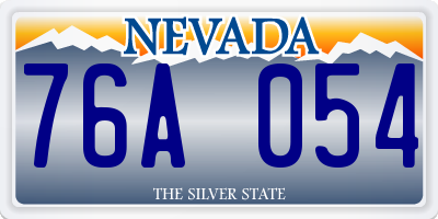 NV license plate 76A054