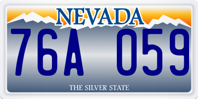 NV license plate 76A059