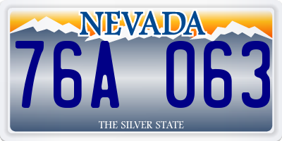 NV license plate 76A063