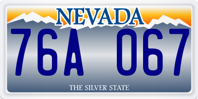 NV license plate 76A067