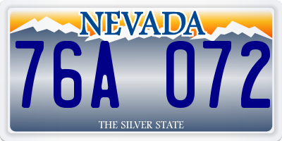 NV license plate 76A072