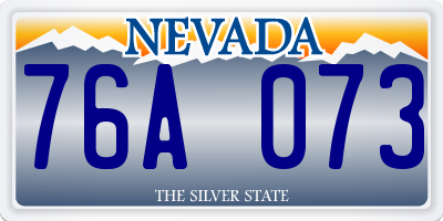 NV license plate 76A073