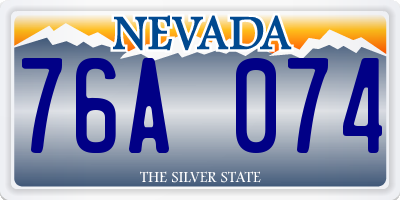 NV license plate 76A074