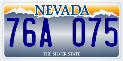 NV license plate 76A075