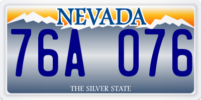 NV license plate 76A076