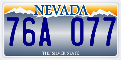 NV license plate 76A077