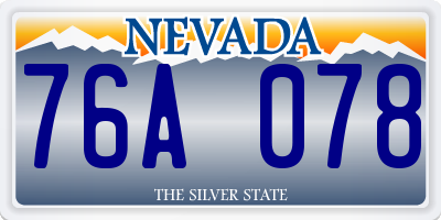 NV license plate 76A078