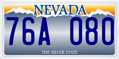 NV license plate 76A080