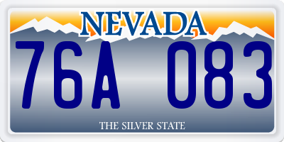 NV license plate 76A083