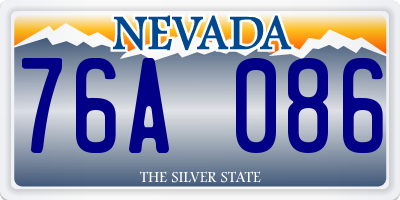 NV license plate 76A086