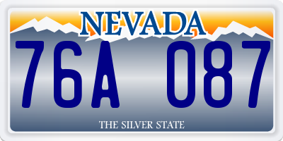 NV license plate 76A087