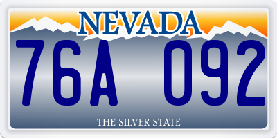 NV license plate 76A092