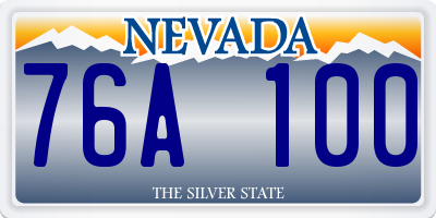 NV license plate 76A100