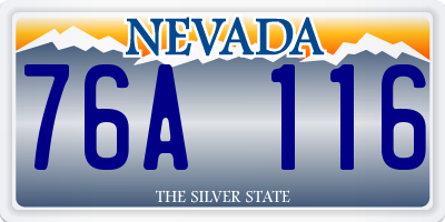 NV license plate 76A116