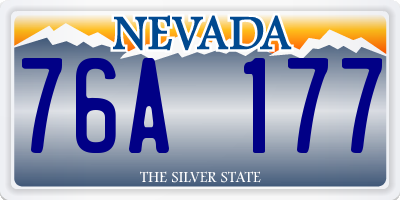 NV license plate 76A177