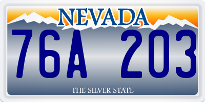 NV license plate 76A203