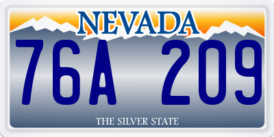 NV license plate 76A209